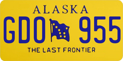 AK license plate GDO955