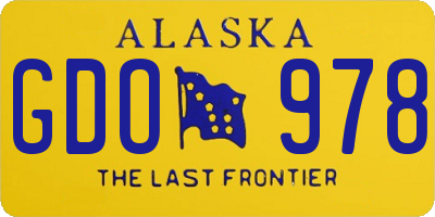 AK license plate GDO978