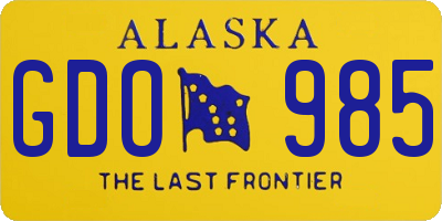 AK license plate GDO985