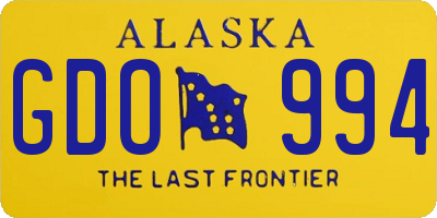 AK license plate GDO994