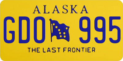 AK license plate GDO995
