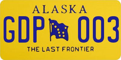 AK license plate GDP003