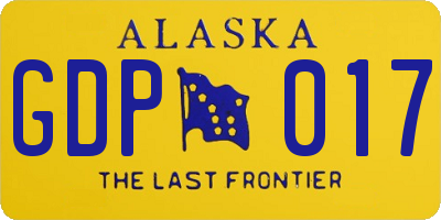 AK license plate GDP017