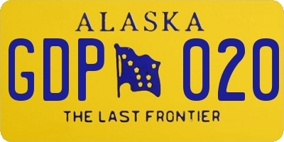 AK license plate GDP020