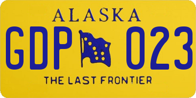 AK license plate GDP023