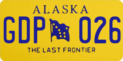 AK license plate GDP026