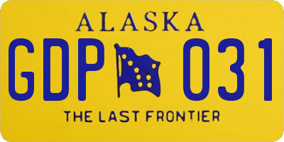 AK license plate GDP031