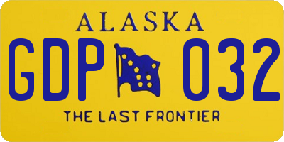 AK license plate GDP032