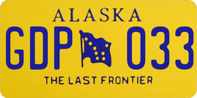 AK license plate GDP033
