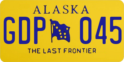 AK license plate GDP045