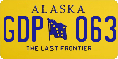 AK license plate GDP063