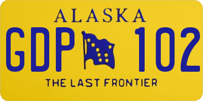 AK license plate GDP102