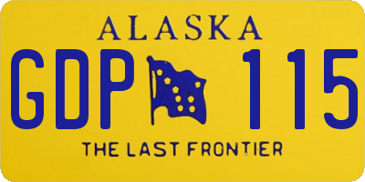 AK license plate GDP115