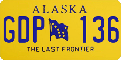 AK license plate GDP136