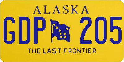 AK license plate GDP205