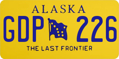 AK license plate GDP226