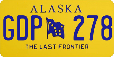 AK license plate GDP278