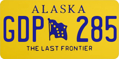 AK license plate GDP285