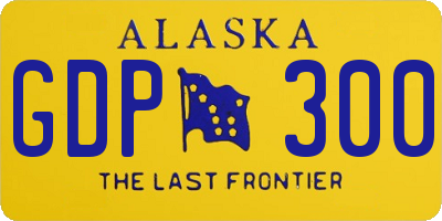 AK license plate GDP300