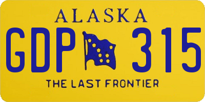 AK license plate GDP315