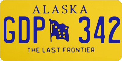 AK license plate GDP342