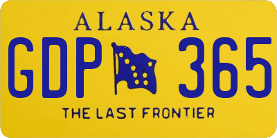AK license plate GDP365