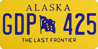 AK license plate GDP425