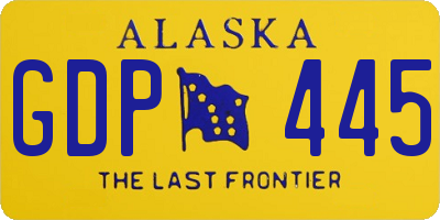 AK license plate GDP445