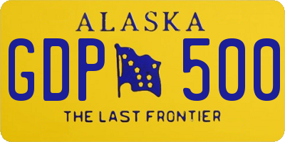 AK license plate GDP500