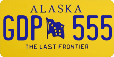 AK license plate GDP555