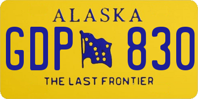 AK license plate GDP830