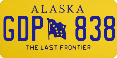 AK license plate GDP838