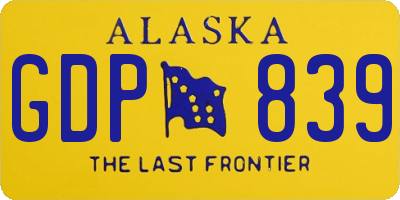 AK license plate GDP839