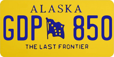 AK license plate GDP850