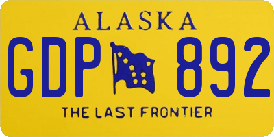 AK license plate GDP892