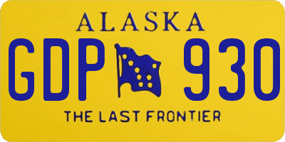 AK license plate GDP930