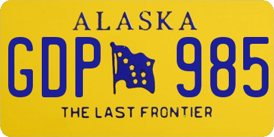 AK license plate GDP985
