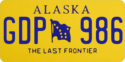 AK license plate GDP986