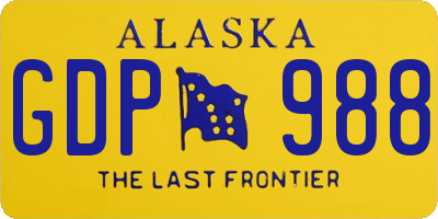 AK license plate GDP988