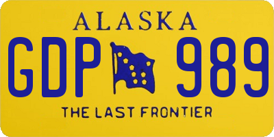 AK license plate GDP989