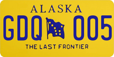 AK license plate GDQ005