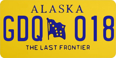 AK license plate GDQ018