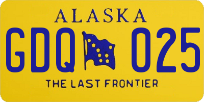 AK license plate GDQ025