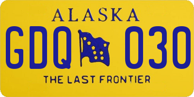 AK license plate GDQ030