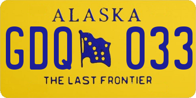 AK license plate GDQ033