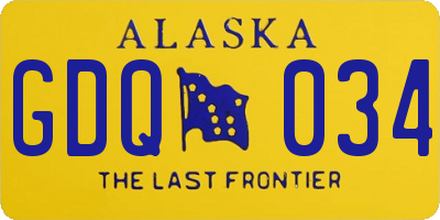 AK license plate GDQ034