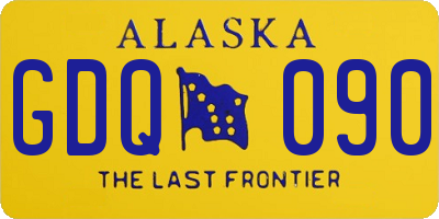 AK license plate GDQ090