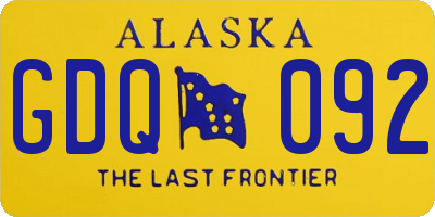 AK license plate GDQ092