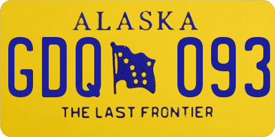 AK license plate GDQ093