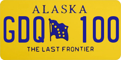 AK license plate GDQ100